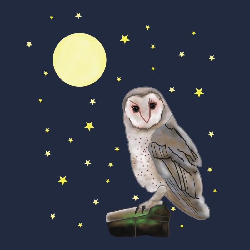 Eule, Mond, Sterne