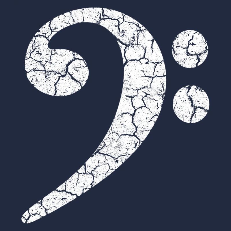 Clé de fa avec un effet grunge cool dans un look usé