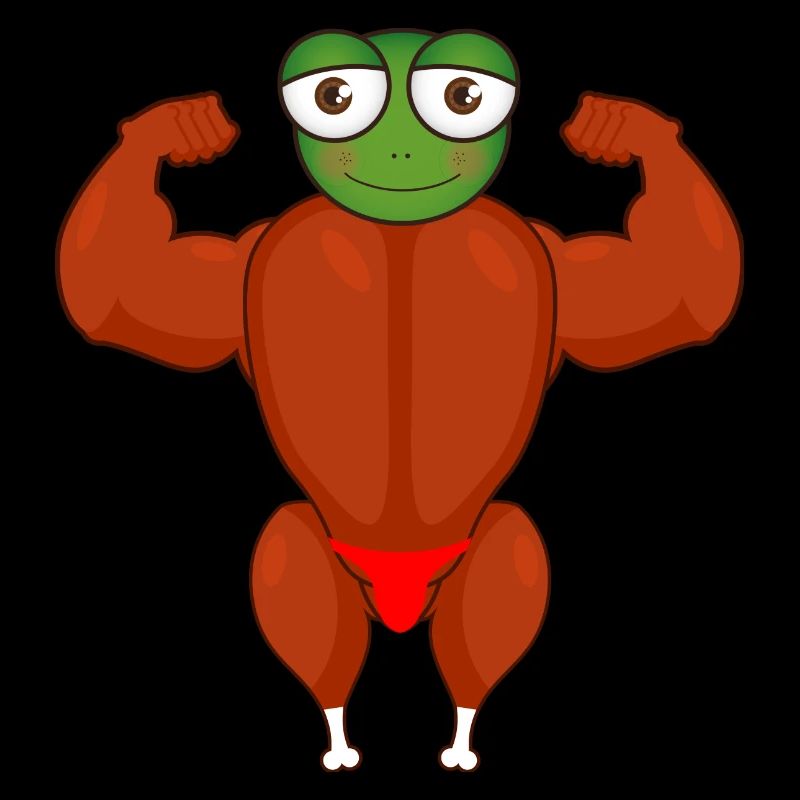 Frog Chicken Bodybuilder Body Builder Strong Man