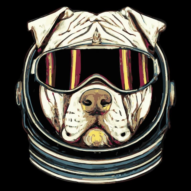 Retro Pitbull Cosmonaut Dog Terrier