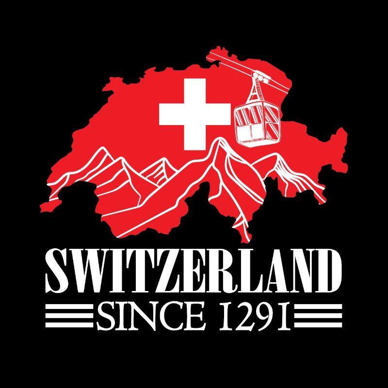 Schweiz Karte seit 1291 Schweizer Flagge - Schweizer Fans
