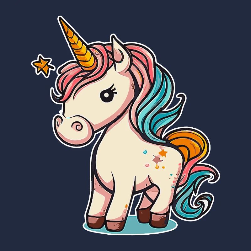 Licorne colorée douce mignonne bande dessinée bande dessinée