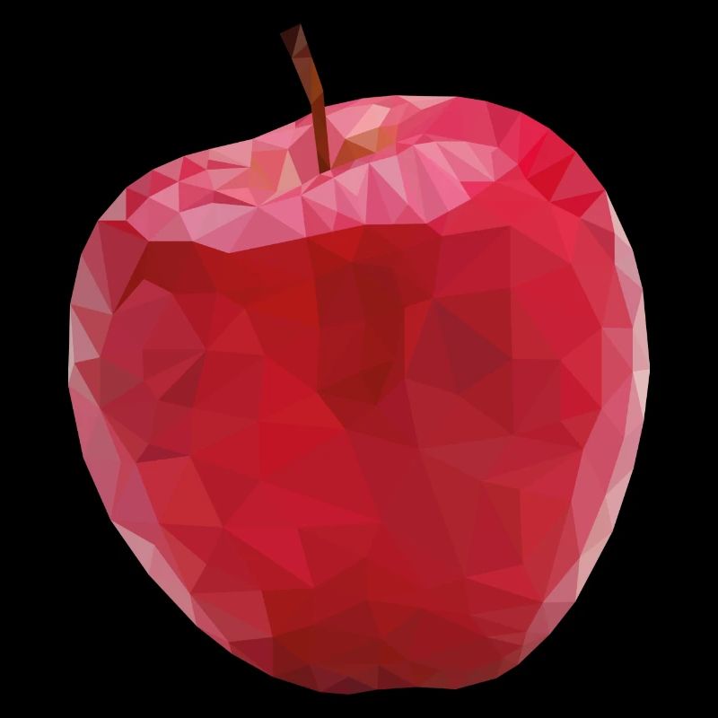 Apfel designed in Low Poly Art