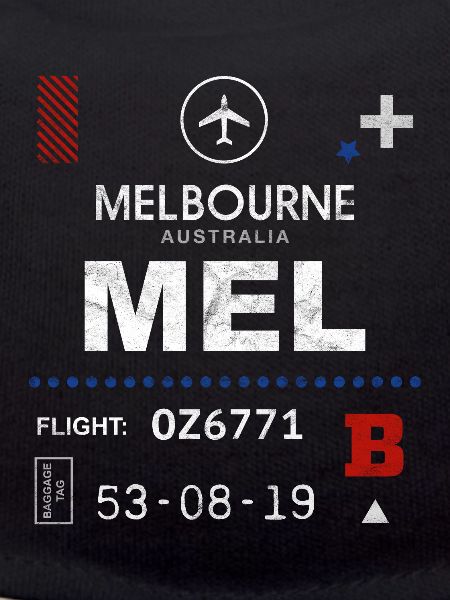 Étiquette d’aéroport de Melbourne