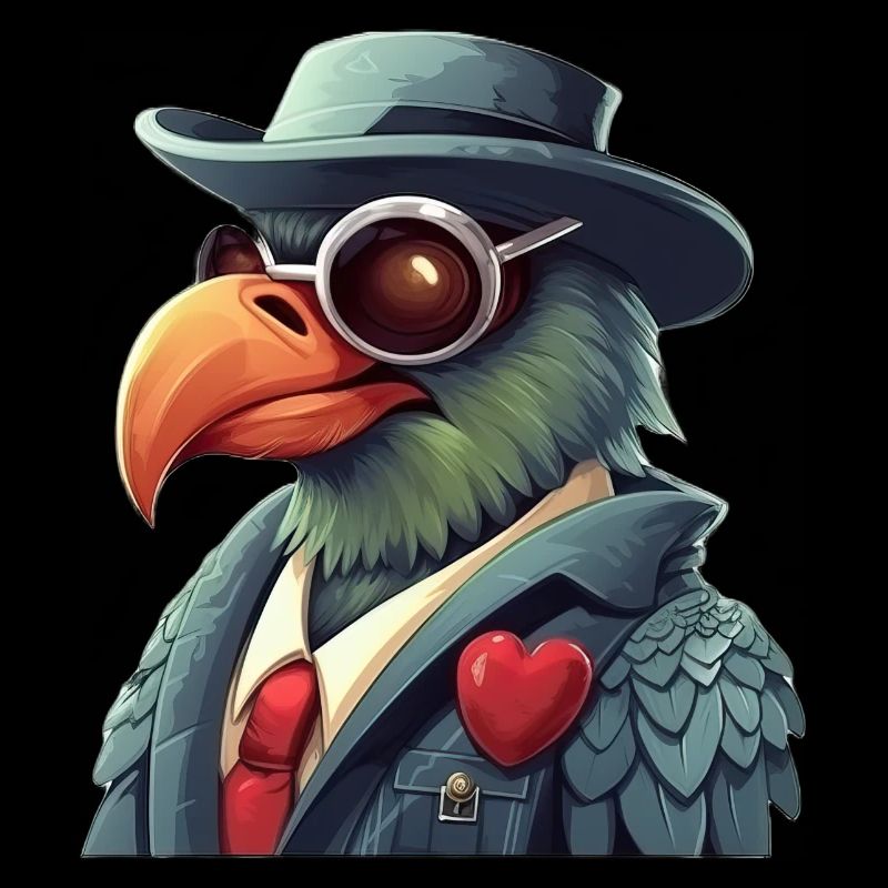 Gangster-Papagei mit Sonnenbrille