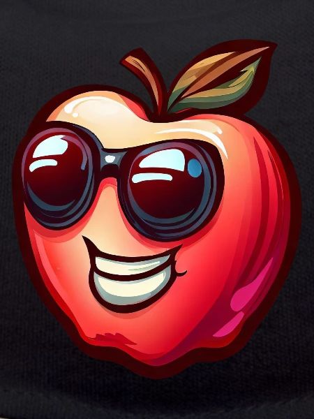Cool apple with sunglasses