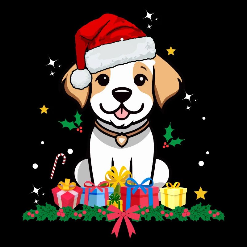 Hund Weihnachten. Weihnachtsgeschenk