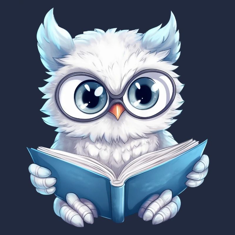 Lesende Schneeeule: Das perfekte Design für Bücher