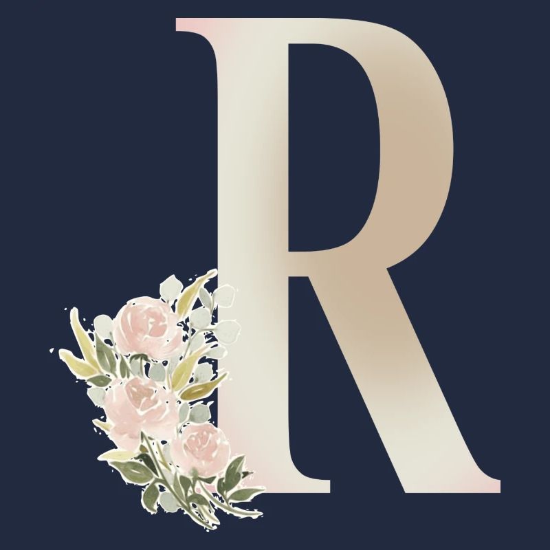 Buchstabe R mit Blumen