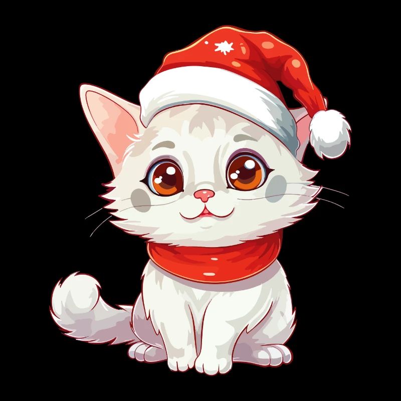 Chat Noël Noël Chat Mignon Joyeux Catmas