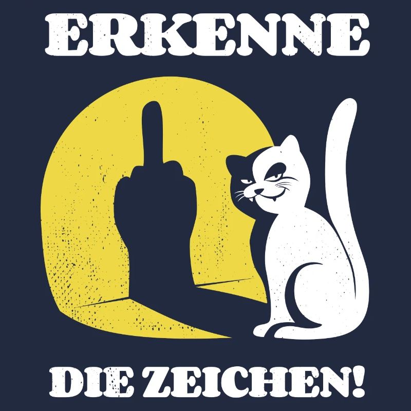 Erkenne die Zeichen Katze Mittelfinger Spruch