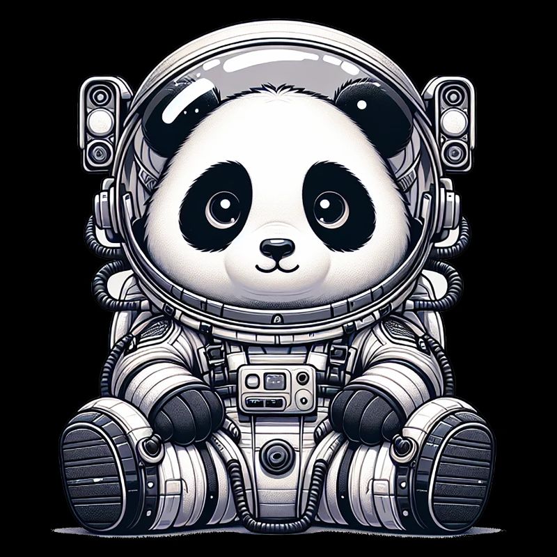 Astronaute panda mignon