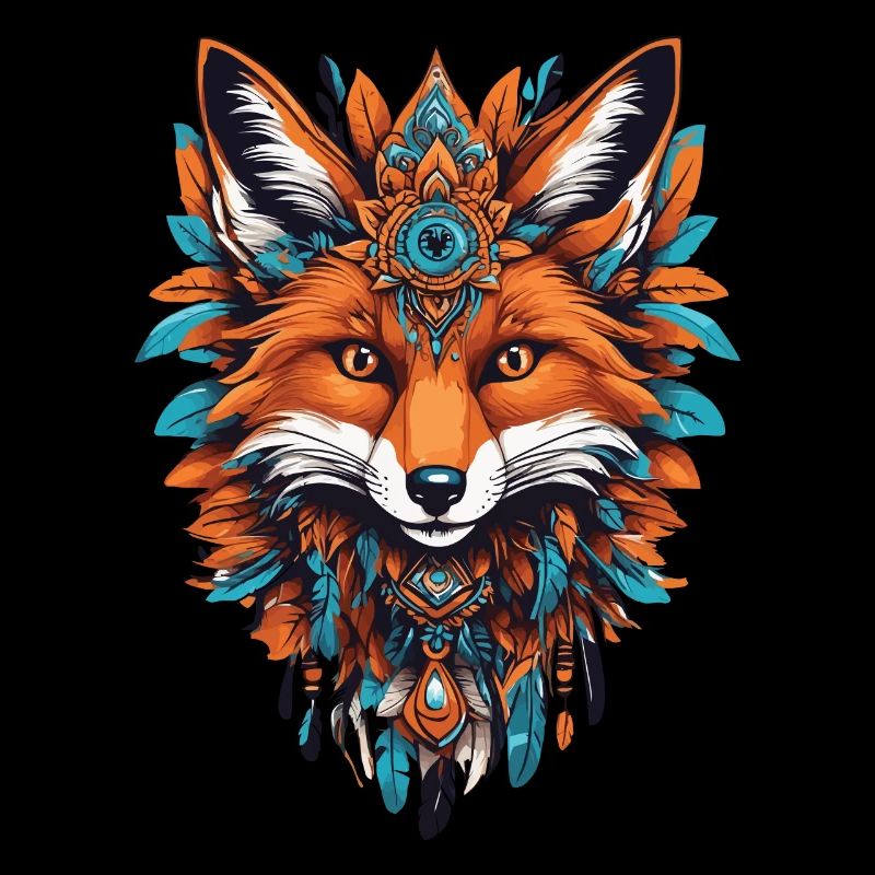 Fuchs Spirituelles Mandala Tier Traumfänger Design