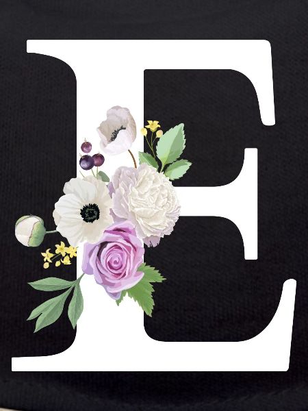 Lettre e floral violet
