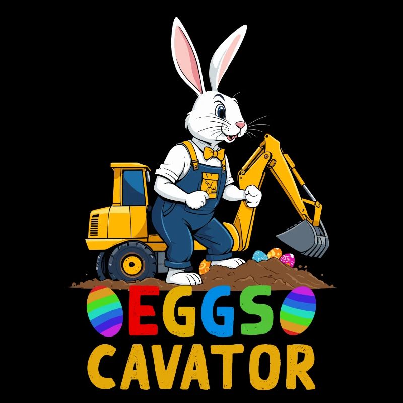 Lustiger Ostern Spruch Osterhase Baggerfahrer