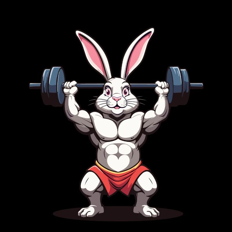 Osterhase Body Building Tier Lustiger Workout