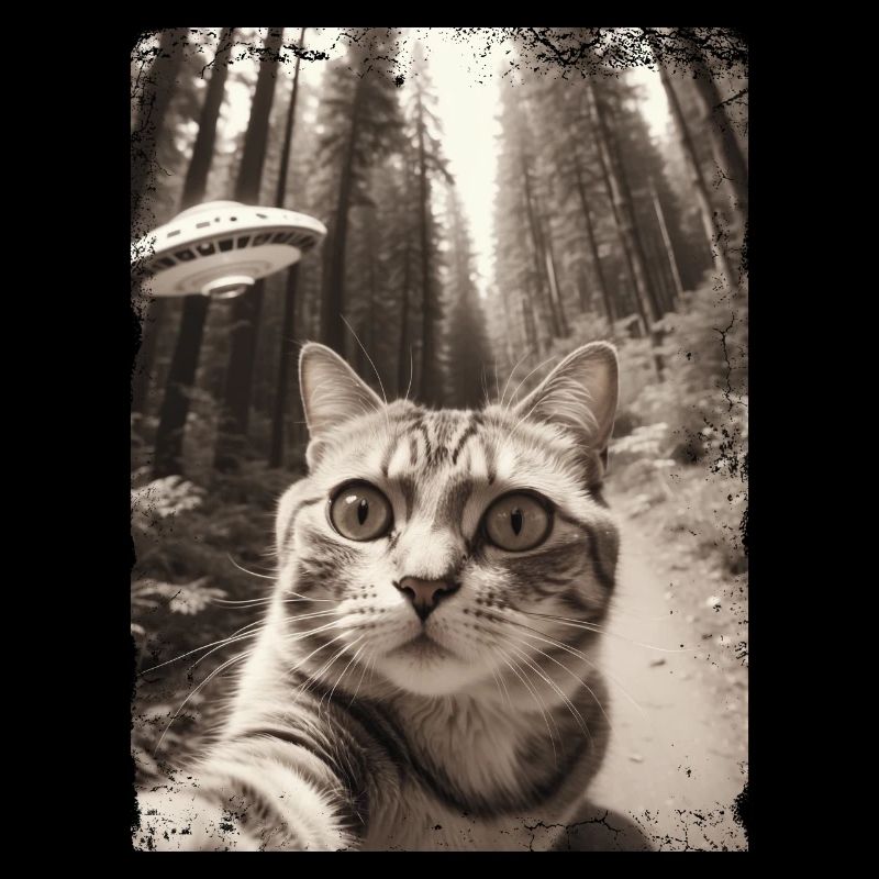 Funny Cat Selfie Alien Spaceship