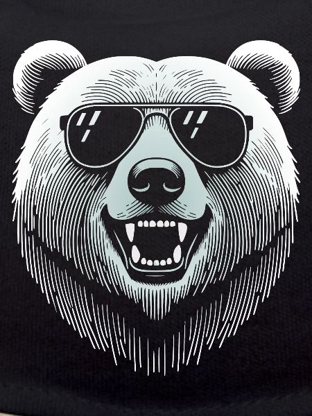Cool bear head with sunglasses