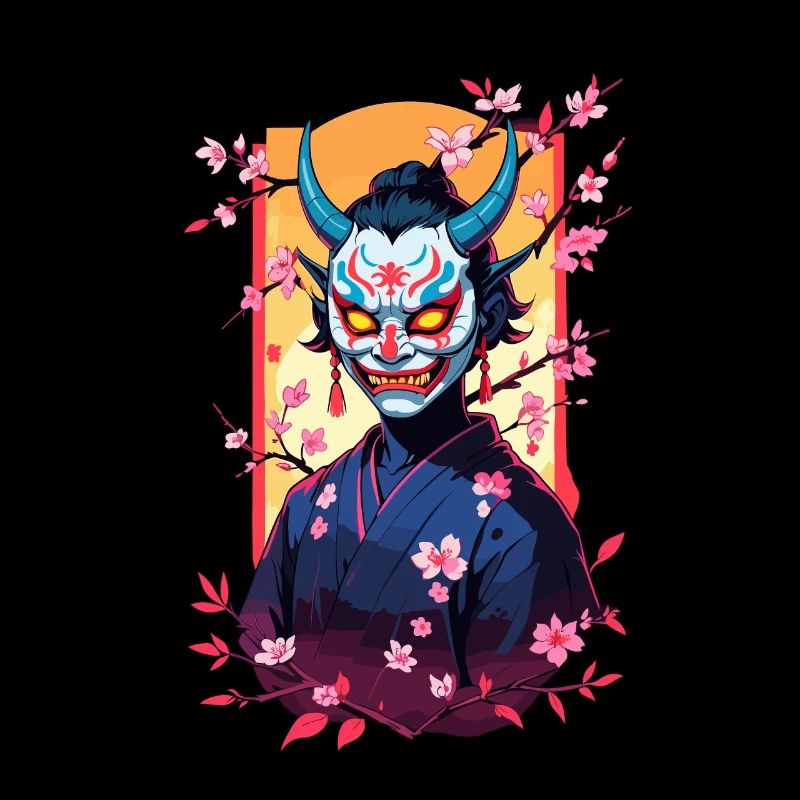 Oni Samurai Vaporwave Aesthetic Japan Kultur