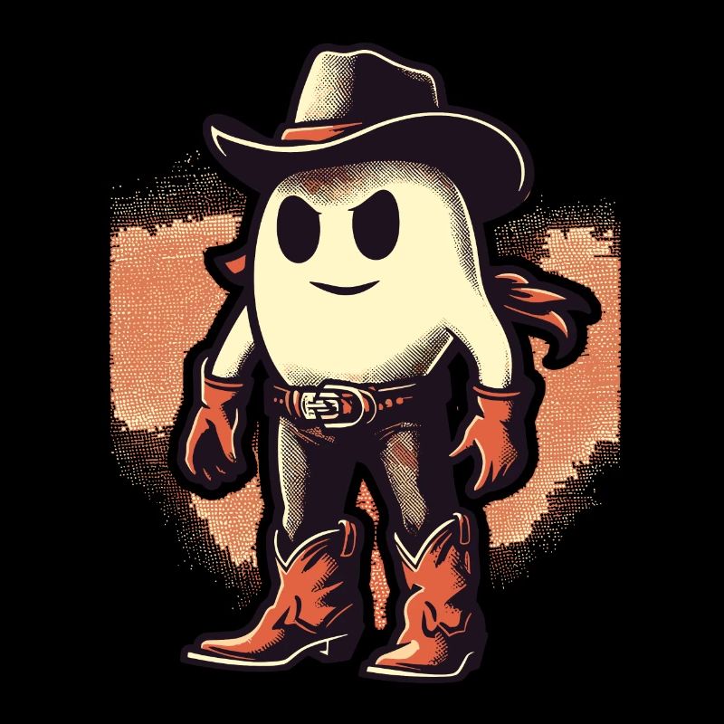 Funny Cowboy Ghost Hat Boots Creepy
