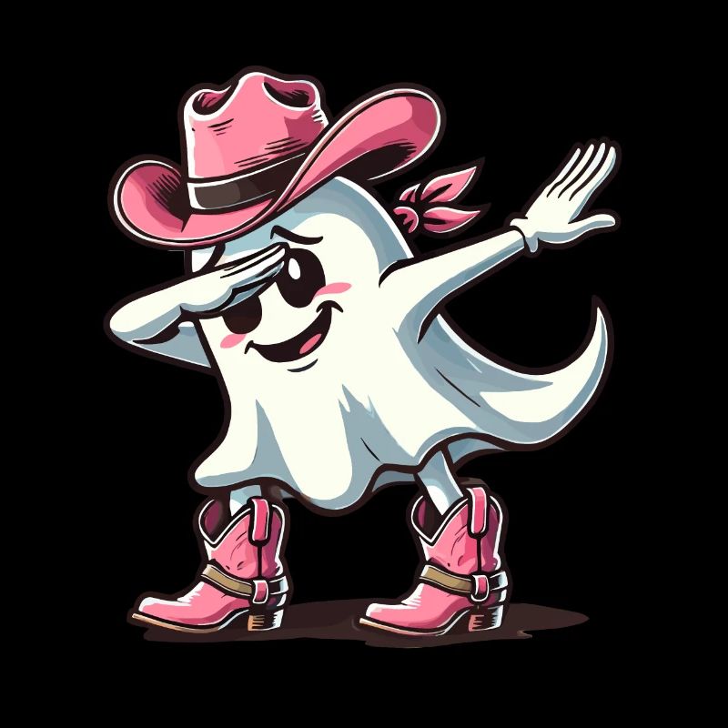Cowboy Dabbing Ghost Ghoul Dab Halloween