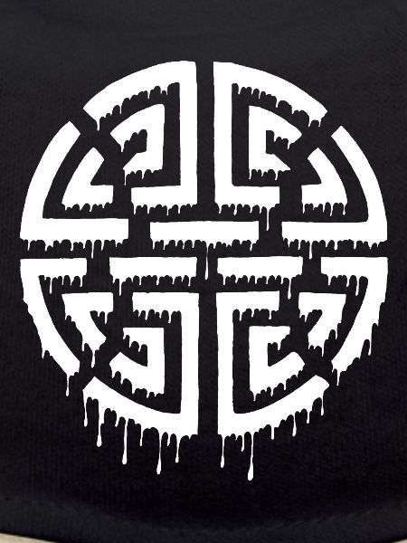 Graffiti eines roten Labyrinths