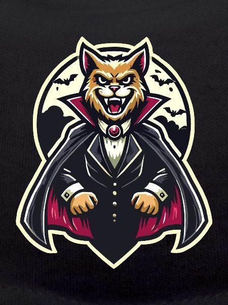 Chat vampire Chat d’Halloween mignon