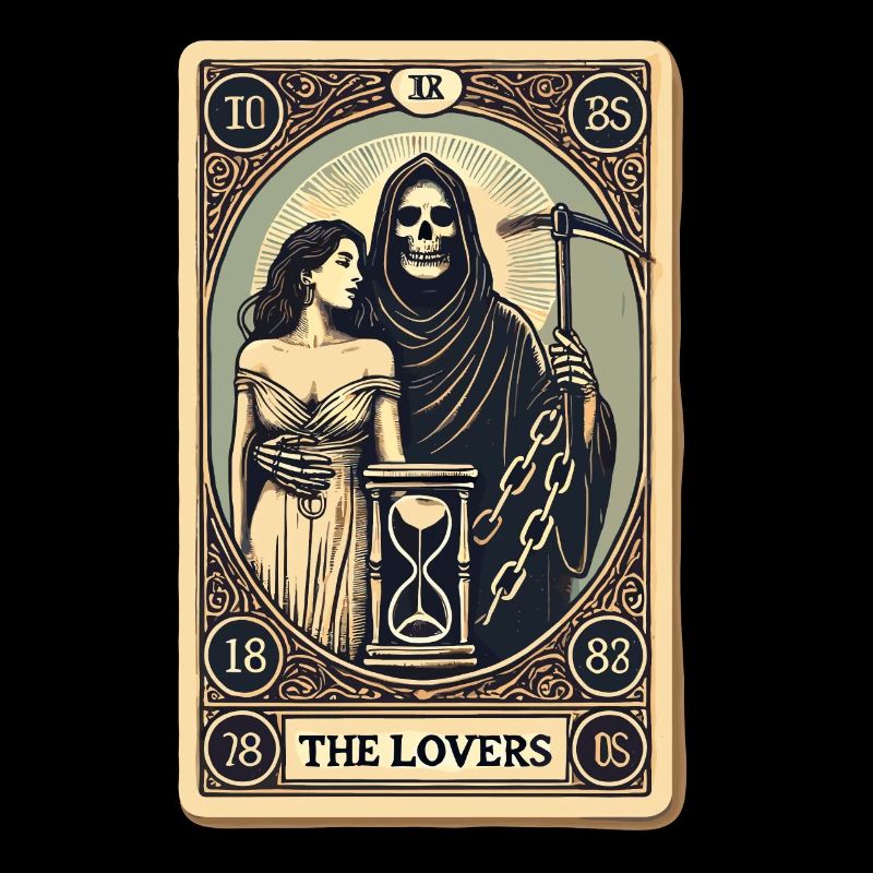 Conception de la carte de tarot Les amoureux Halloween