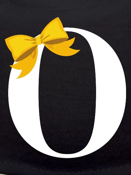 Letter o yellow bow