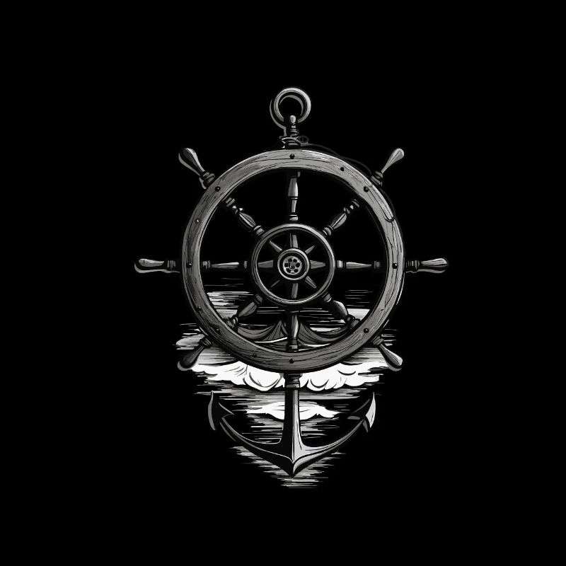 Conception d’un marin des Maritimes avec ancre et volant