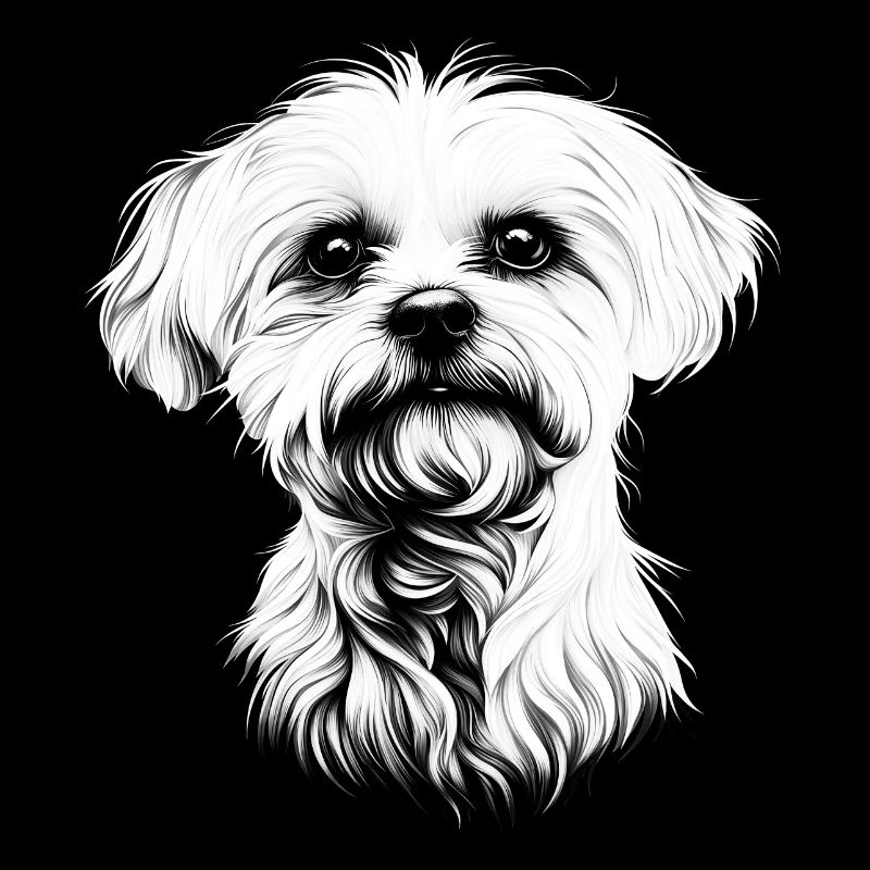 Malteser Portrait Maltese Hunde Hund