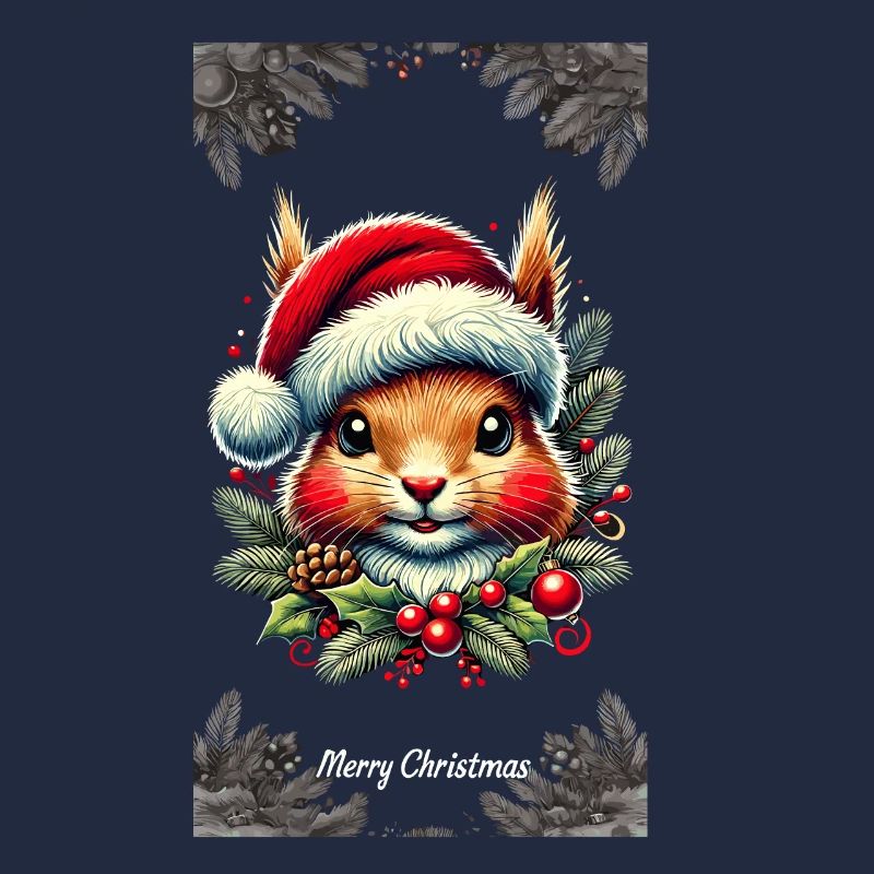 Fröhliche Weihnachten Eichhörnchen Kunstwerk