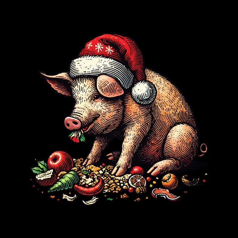 Cochon de Noël à l’appétit festif
