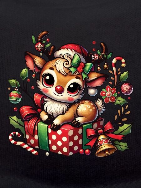 Christmas Reindeer On Gift