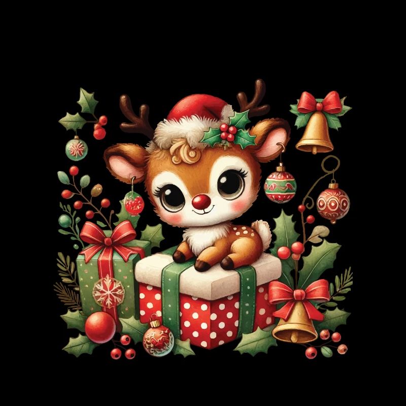 Mignon renne avec décoration de Noël