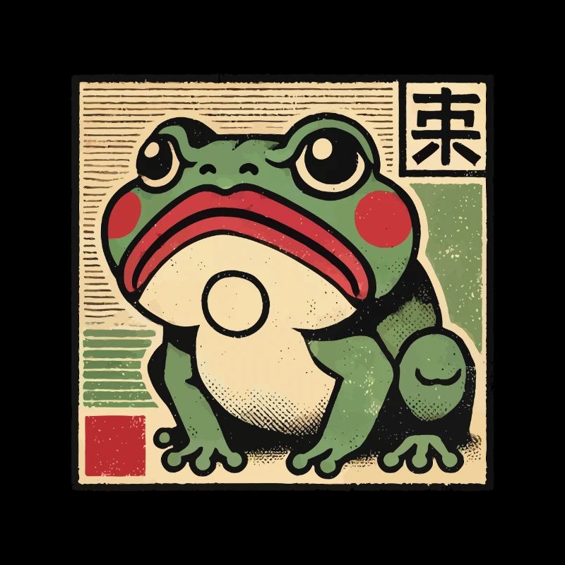 Lustiger Japanischer Ukiyo-E Meme Frosch