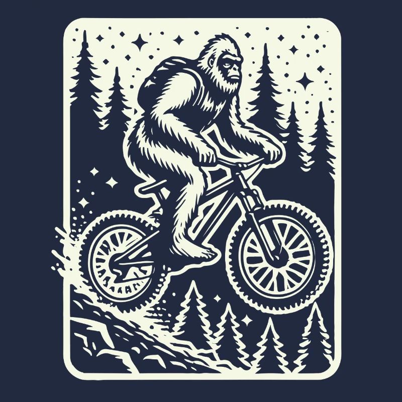 Aventure à vélo avec Bigfoot dans la forêt