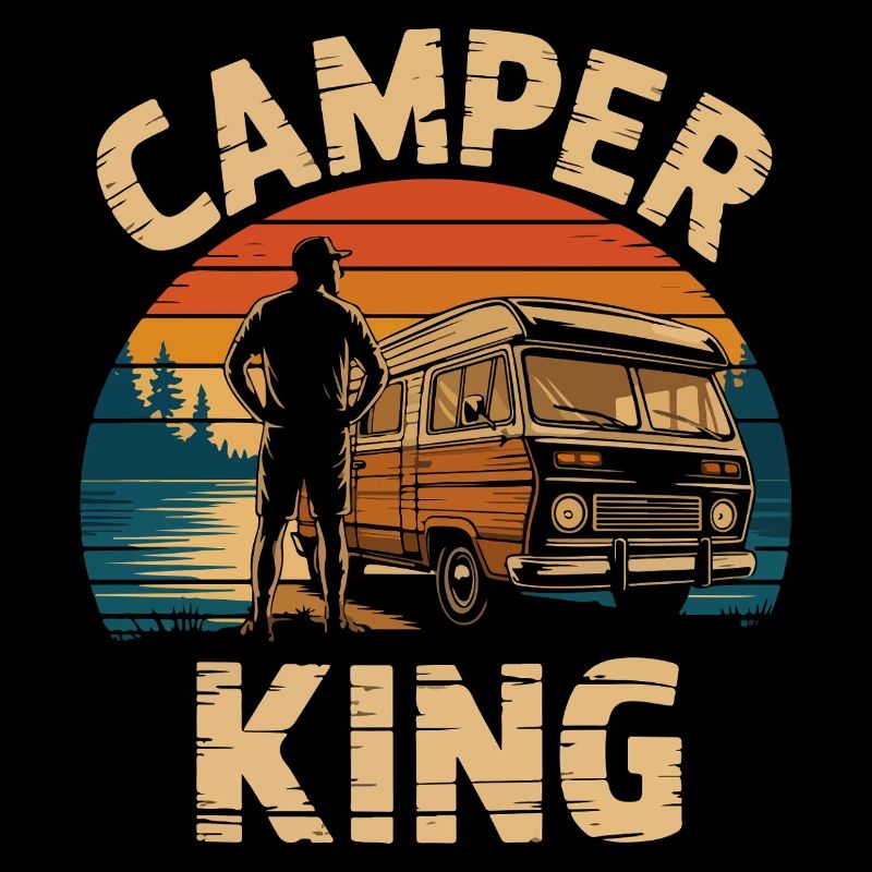 Vintage Camper King Sunset Design