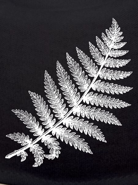 Fern leaf in white silhouette