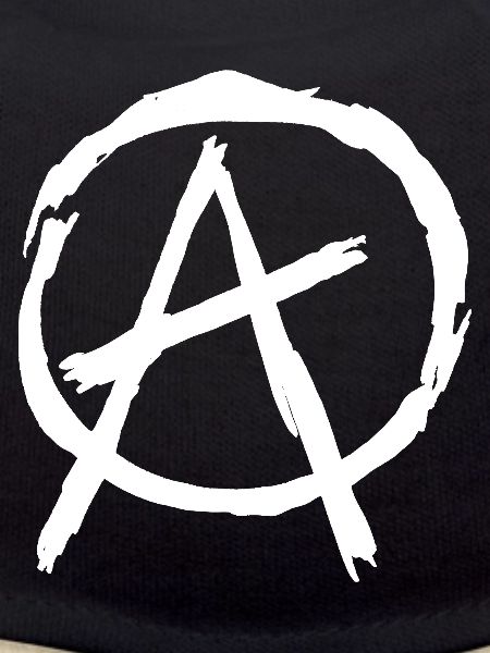 Anarchy Symbol in Circle - White