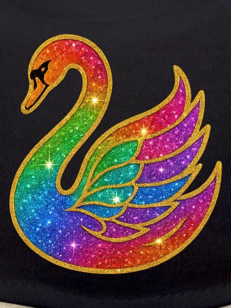 Regenbogen Glitzer Schwan Mutter