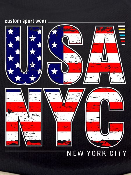 USA NYC Flag Lettering Graphics