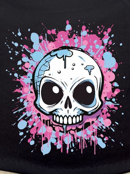 Neon Splatter Skull Art