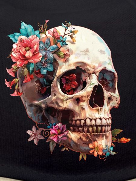 Skull, skull with flowers
