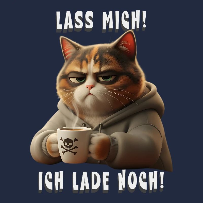 Grumpy Katze mit Kaffee Hoodie Morgenmuffel