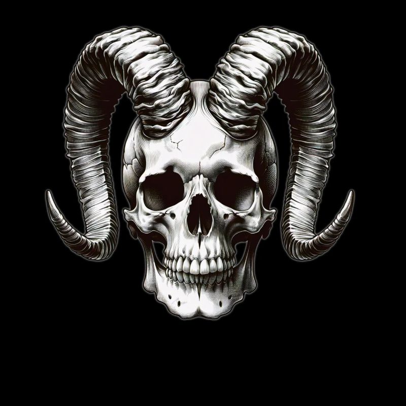 Aries Skull Power Symbol Dark Strength