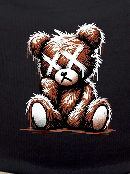 Broken Sad Teddy Graffiti Art