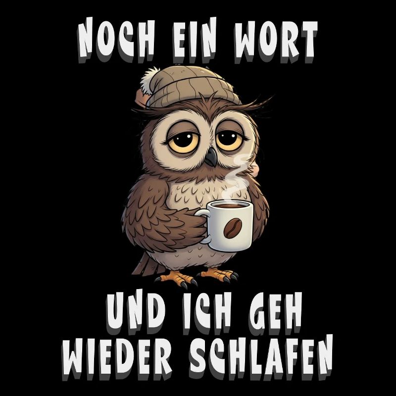 Müde Eule für Kaffee Fans Morgenmuffel Sticker