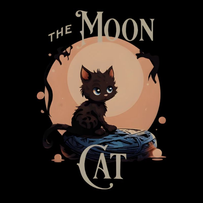 Süße Katze auf dem Mond – Mystisches Katzen Design