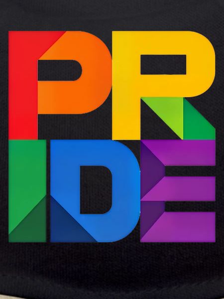 Pride Modern Block Design Regenbogen Schriftzug